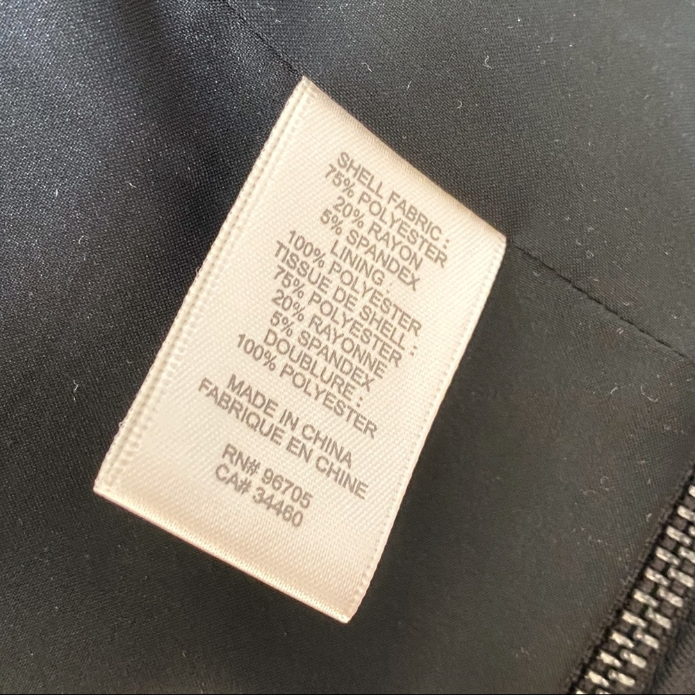 Rebecca Taylor black V-neck zip zipper waist waistband blazer jacket coat - Picture 7 of 8